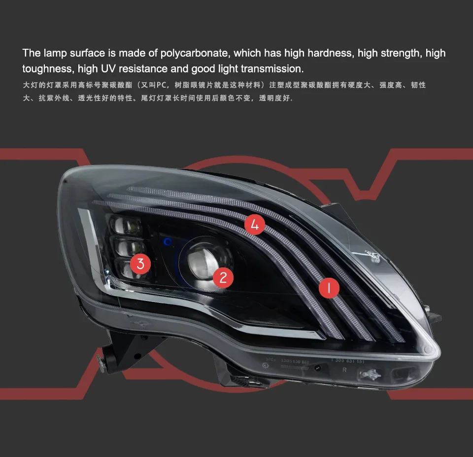 Автомобильные фары для Benz W251 линзы проектора R Class R320 R350 V251 светодиодные Drl