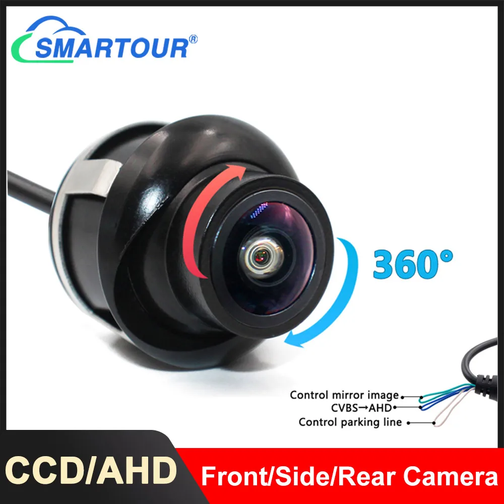 

Smartour CCD 170 градусов AHD 720P объектив рыбий глаз Автомобильная камера заднего вида с широким углом обзора 360 градусов HD камера заднего вида