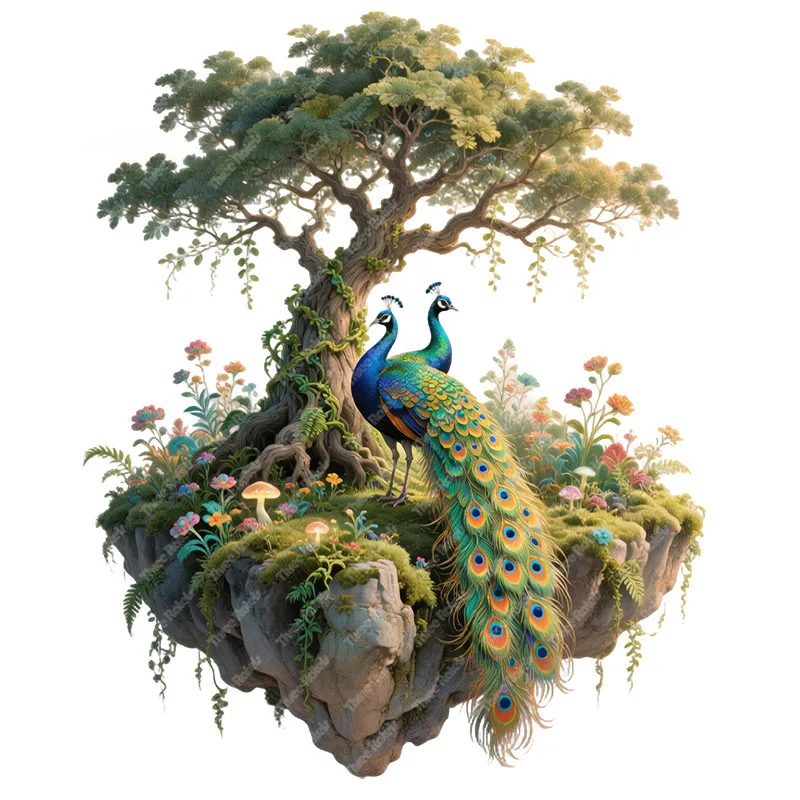 Фото Наклейки на стену Three Ratels CAB34 Peacock Floating Island для украшения дома №5