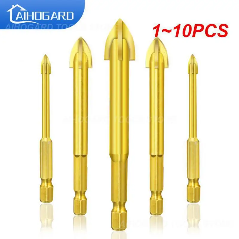 

1~10PCS Set Cemented Carbide Cross Hex Tile Glass Ceramic Drill Bits Set Efficient Universal Drilling Tool Hole Opener for Wall