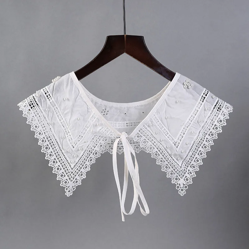 

Fashion Lace Hollow Fake Collar Shawl Wrap Girls Doll Collar Detachable Shirt Collar Women Vintage Half Shirt Necklace Shawl