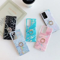 laser marble case for samsung galaxy s22ultra s22plus s21 s20fe colorful pattern tpu silicone shell with bracket and ring buckle