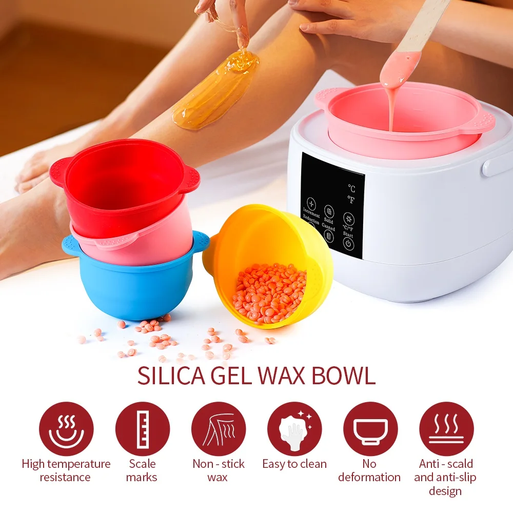 

400ml Wax Warmer Heat-resisting Silicone Bowls Melting Waxing Pot Reusable Waxing Pot Bowl Non-Stick Pan Liner Easy Clean