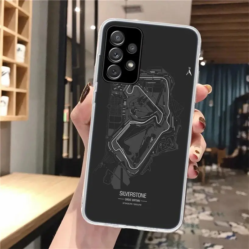 Мягкий чехол для телефона F1 Race Circuits Samsung Galaxy A14 A13 A12 A15 A54 A53 A52 A55 A34 A33 A32 A35 A24 A23 A22 A25 A04S