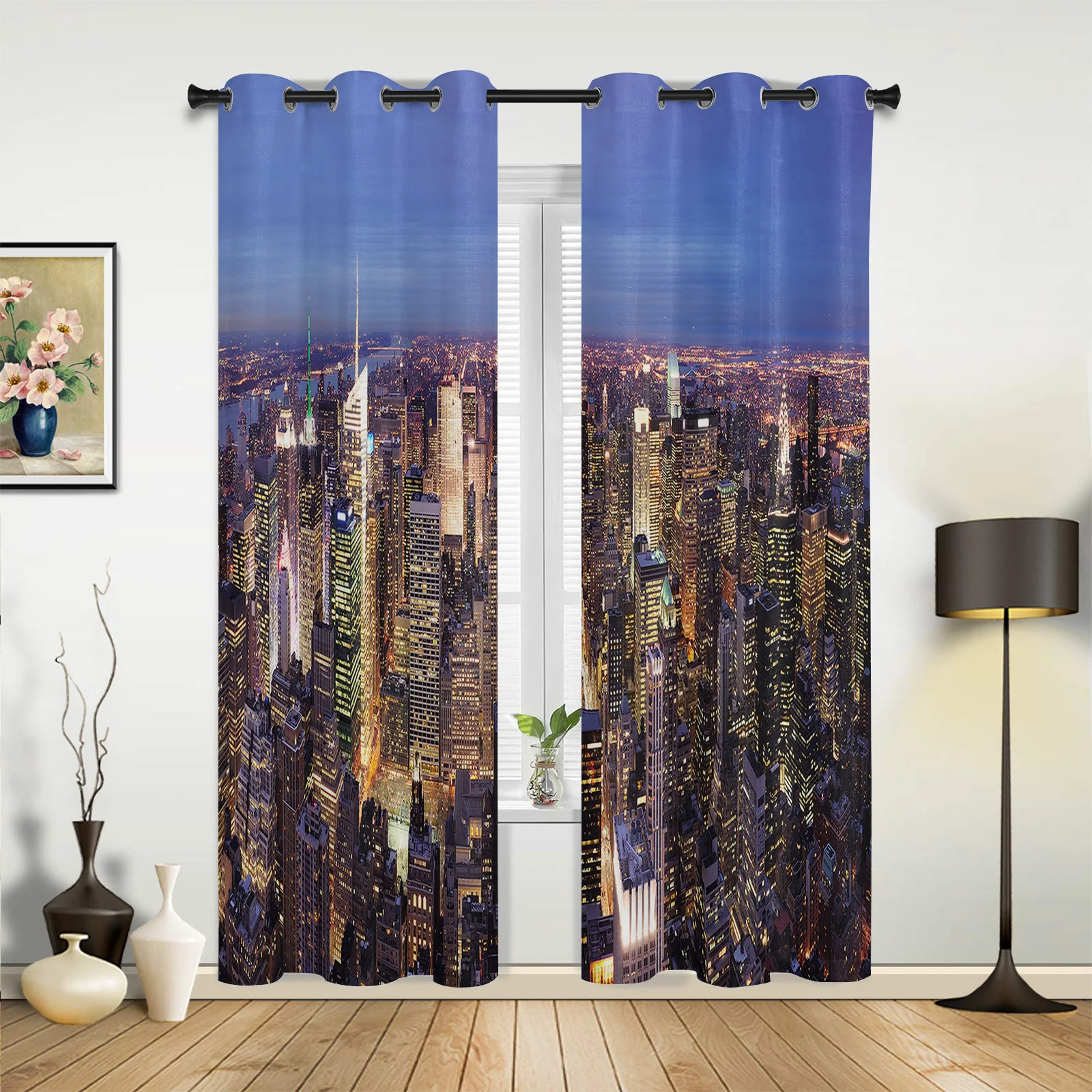 

New York Hamanton City Curtains for Bedroom Living Room Drapes Kitchen Children's Room Window Curtain Modern Home Decor