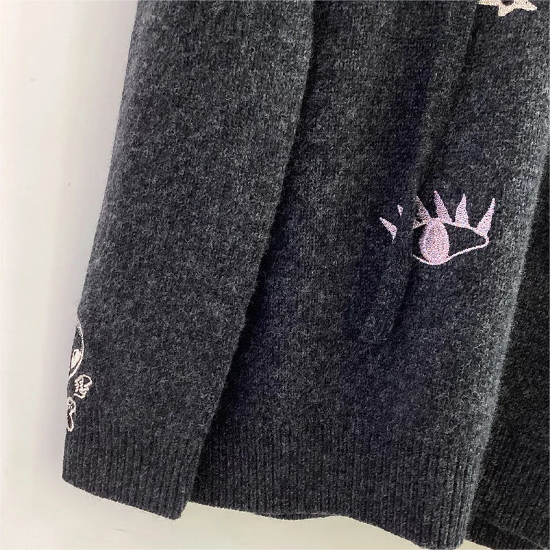 Zadig повседневные свитера женские шикарные кашемировые с вышивкой нитью круглым