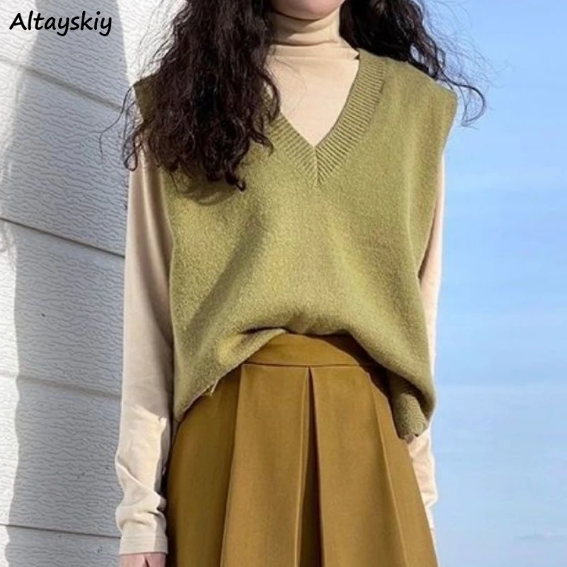 

Sets Women Vest Solid T-shirts Outfits Long Sleeve Simple Casual Preppy Sweet All-match Elegant New Spring Retro Ladies Colorful