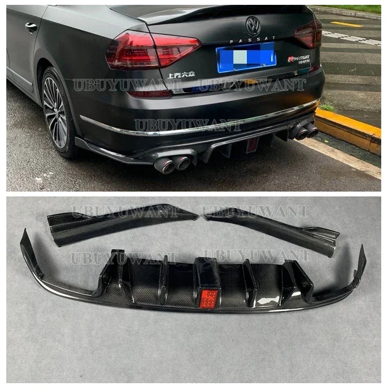 Задняя губа из углеродного волокна со светодиодной подсветкой для Volkswagen Passat B7 USA