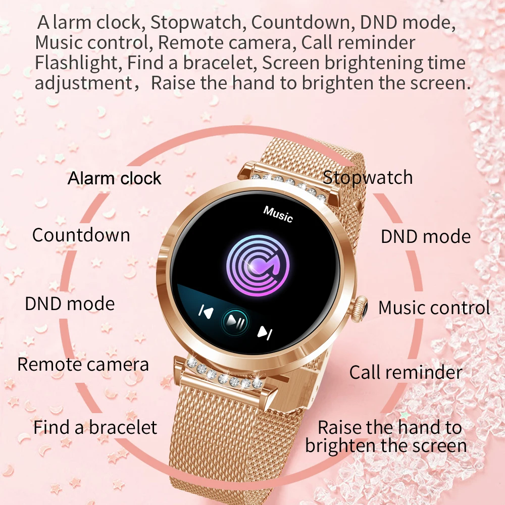 Original NY22 Smart Watch Women Sports Fitness Tracking IP68 Waterproof Wristband Heart Rate Lady Smartwatch For IOS Android