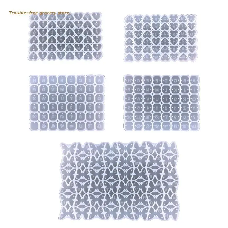 

Shiny Heart-shaped Alphanumeric Constellation Mould Silicone Epoxy Earrings Mold