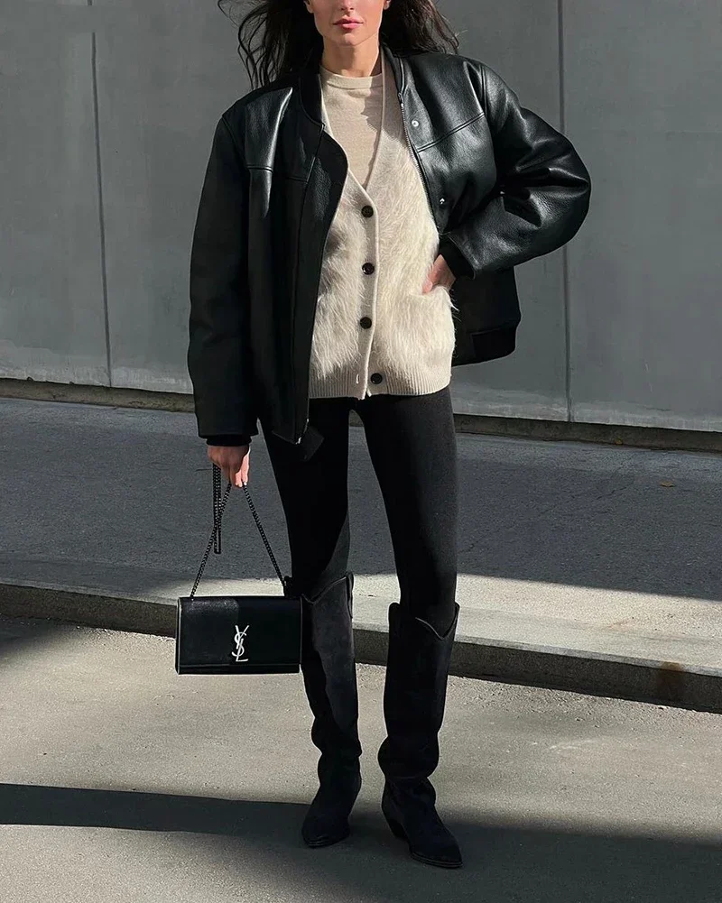 Кардиган женский с длинным рукавом и V-образным вырезом на пуговицах