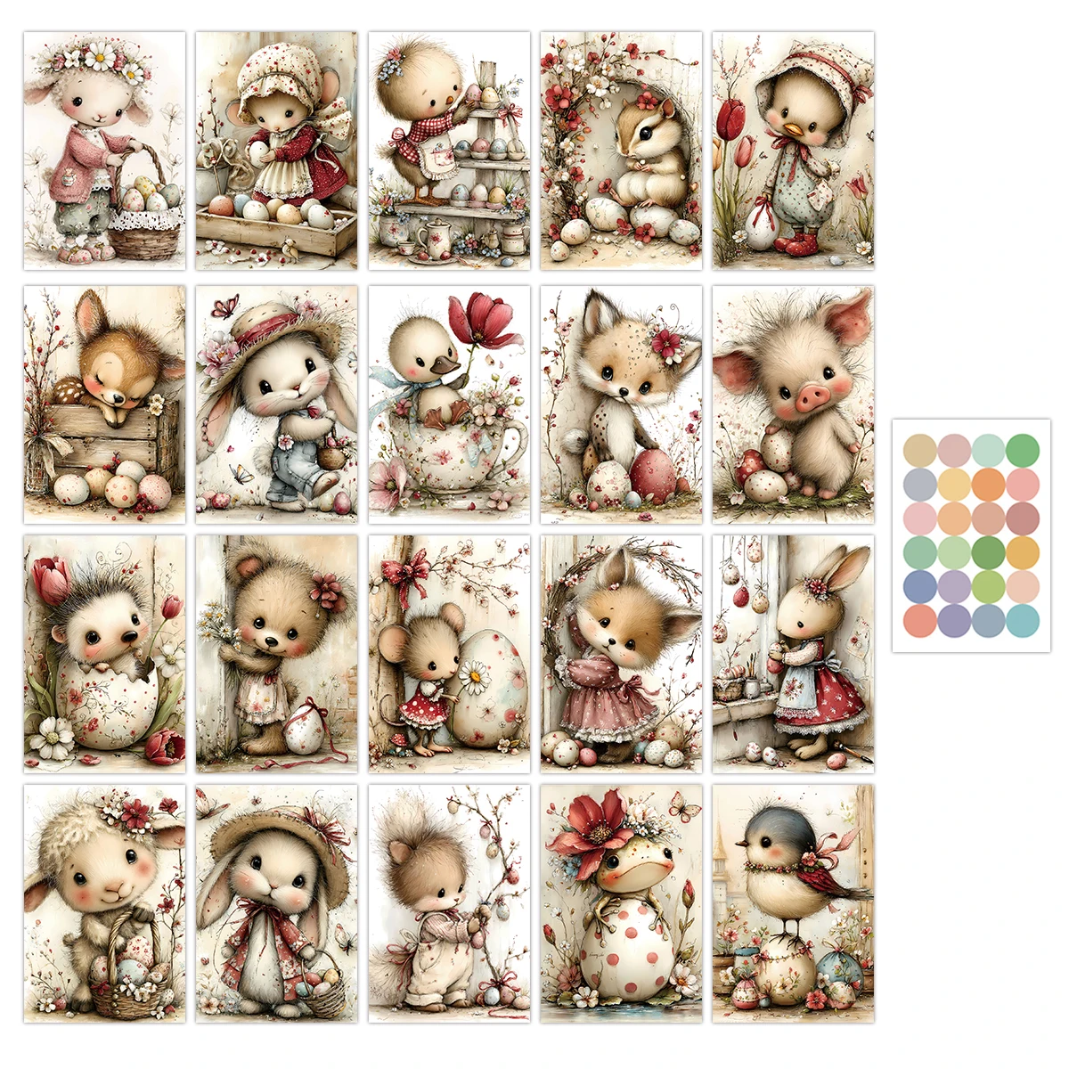 

20 шт. Ветринных наклеек на стену с животными