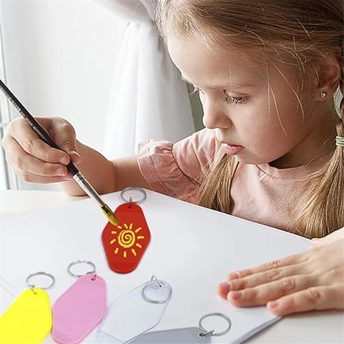 40 шт. пустой брелок для ключей в отеле с кольцами 20-цветный пластиковый