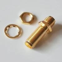 1 pcs rf connector socket sma female to sma female plug with o ring bulkhead panel mount nut sma 2 dual female gold plated brass