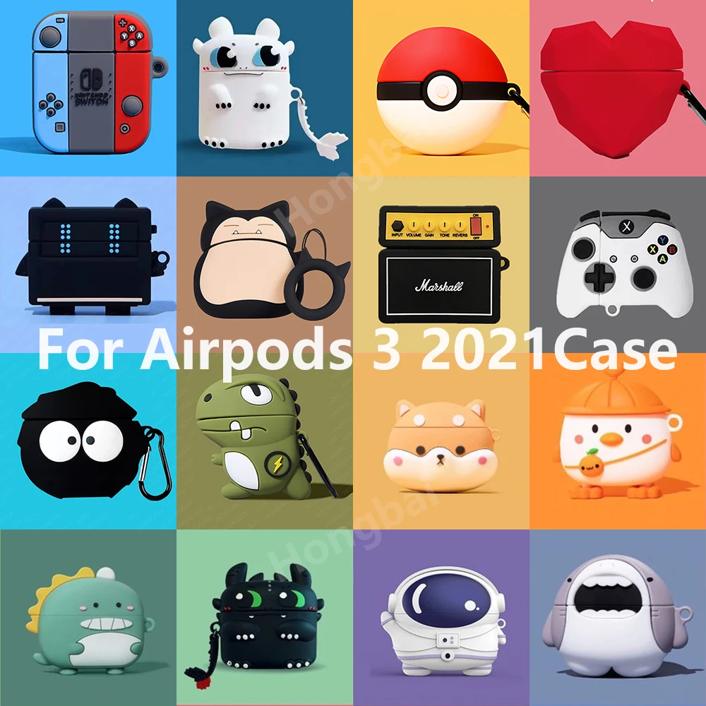 

Cute Cartoon Earphone Airpods 3 Case For Airpods 3 3D Cartoon Headphone Airpods 3 Cover For Apple Airpods 3 Case Charging Box
