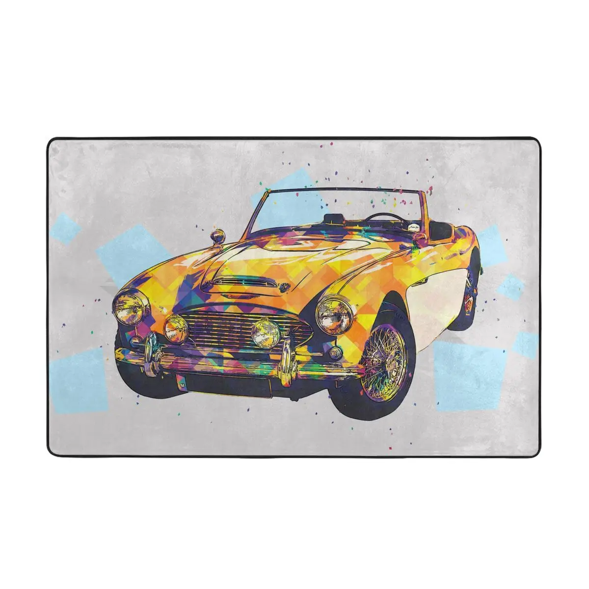 

Винтажный Автомобильный Ковер в стиле картины 60x39 дюймов, моющийся напольный ковер для отдыха, большой коврик, ковер для спальни, Современны...