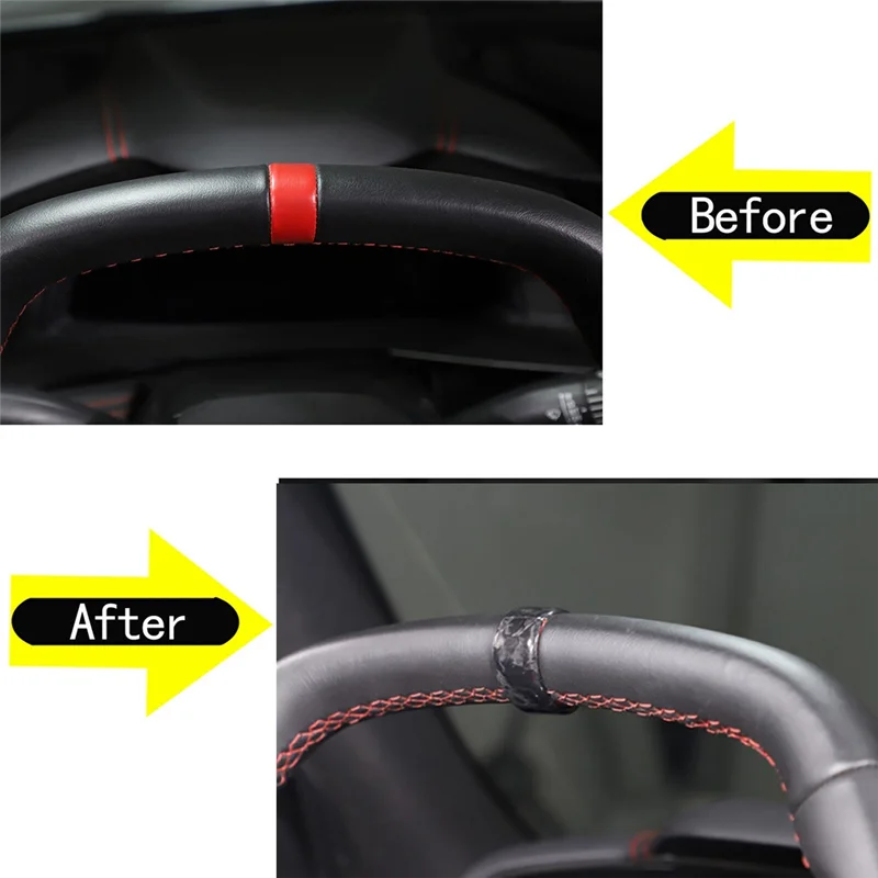 Черный ковающий узор кольцо на руль автомобиля накладка наклейка для Corvette C8 2020-2023