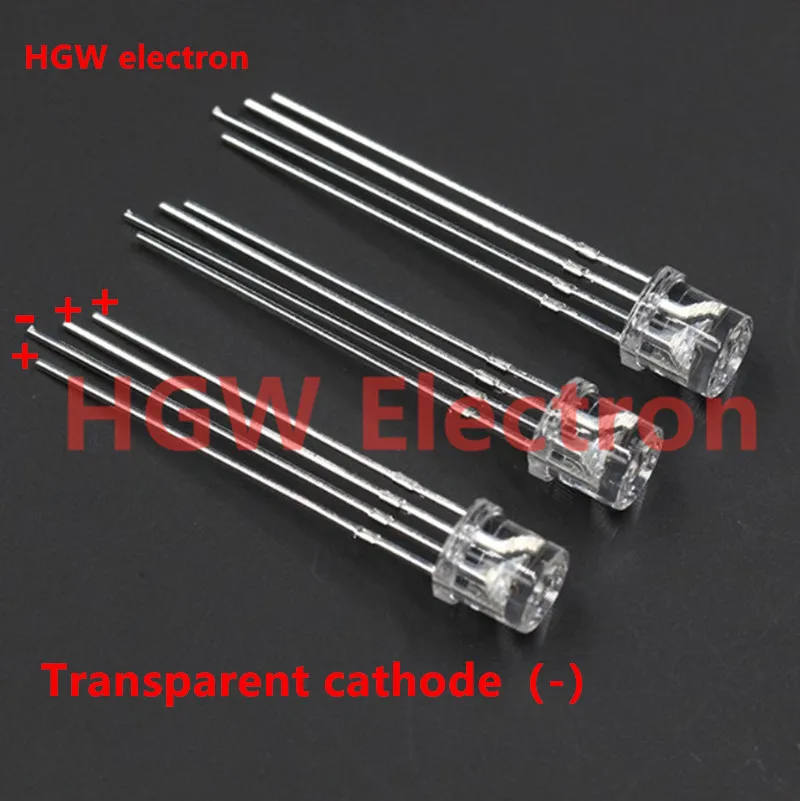 

20pcs 5mm flat full-color RGB transparent sharing mist Yang Yin highlight red, green and blue leds F5 trichromatic lamp bead