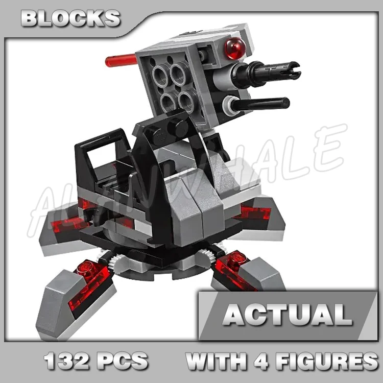 

132pcs Star First Order Specialists Battle Pack Laser Cannon Shuttle Pilot 10895 Building Blocks Sets Compatible With Model