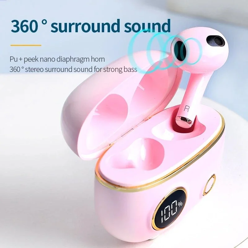 

TWS Bluetooth Wireless Headphones LED Digital Display Mini Sports HiFi D Stereo Sound Headset with Microphone