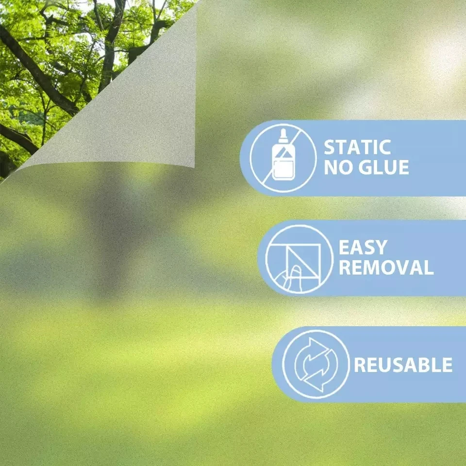 

Matte Frosted Window Film Privacy UV Protection Vinyl for Stained Glass Decorative Glass Window Sticker for Home Insulation