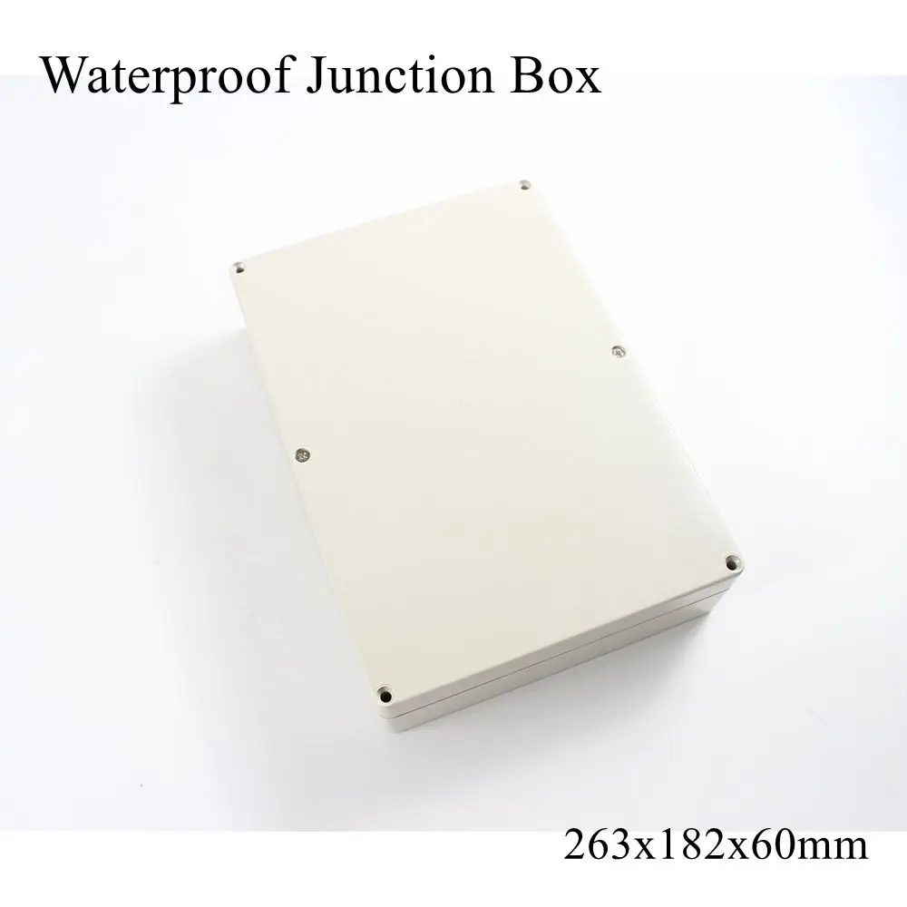 Распределительная коробка 263x182x60 мм, IP65, водонепроницаемый пластиковый корпус из АБС-пластика, чехол для инструмента, наружное подключение кабеля, электрический