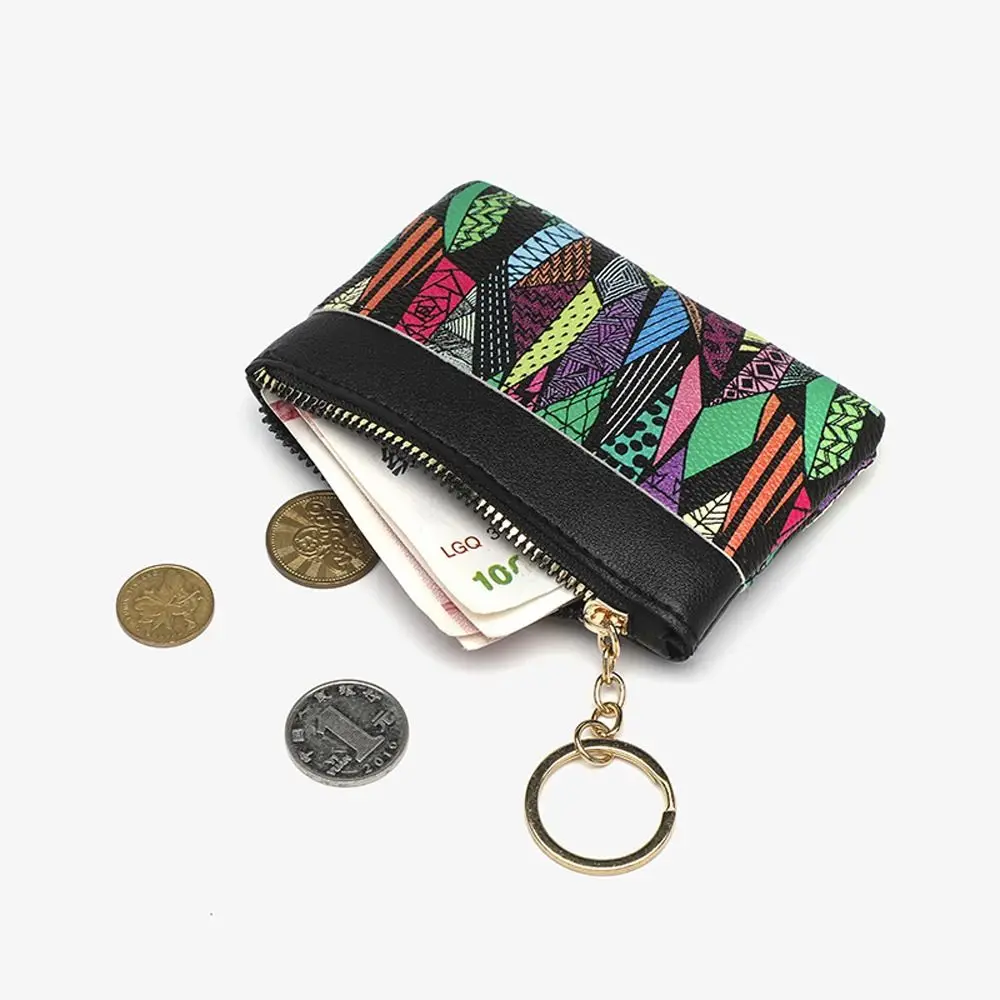 

Stripe Coin Purses Money Bag Lattice PU Leather Credit Card Holder Wallet Printed With Keychain Make Up Bags Men