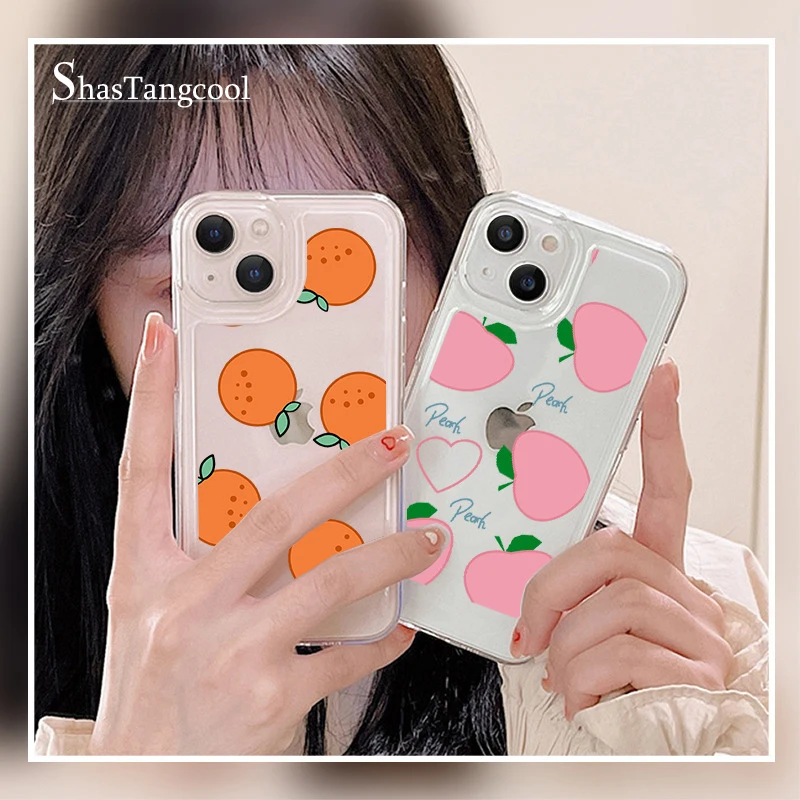 

Fresh Style Peach Orange Soft Silicone Mobile Phone Case For IPhone8 7 11 12 13 Pro Max X XS Max XR Plus SE2 SE3 7Plus MINI