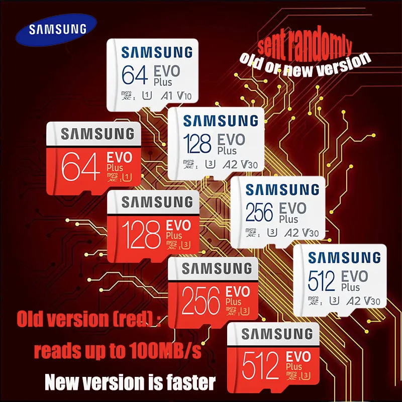 samsung evo plus memory card 32gbsdhc 64gb128gb256gb512gb sdxc micro sdtf flash cards microsd uhs 1 for phone drone camera free global shipping