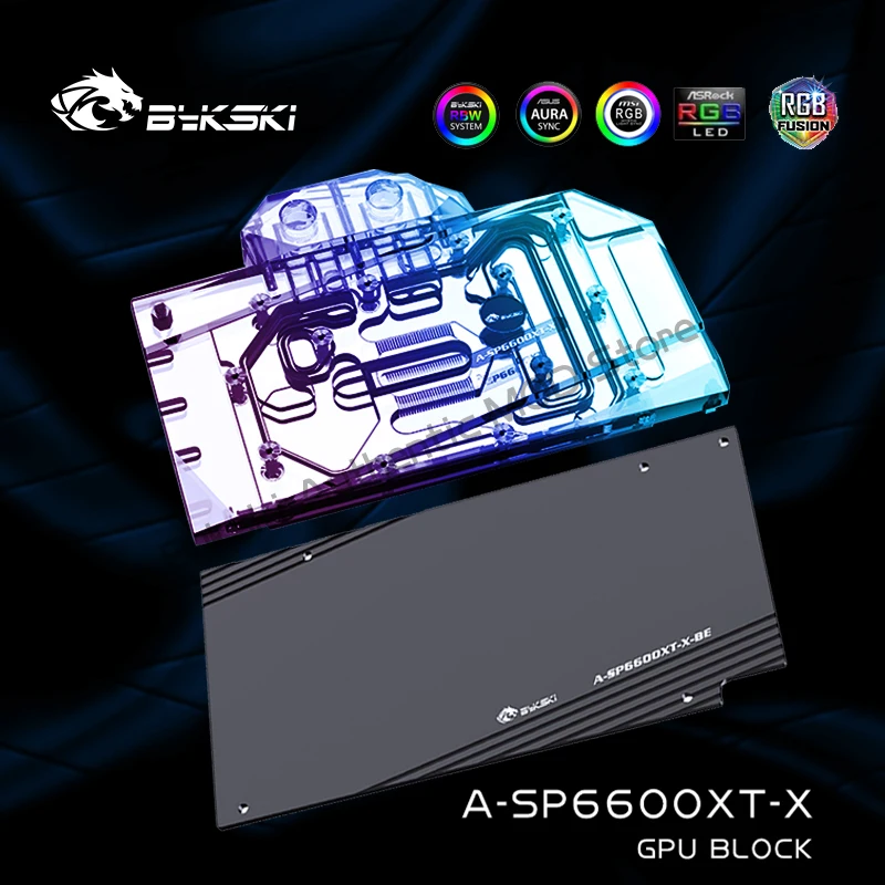

Bykski A-SP6600XT-X GPU Water Block for SAPPHIRE Radeon RX6600XT Pulse OC Graphics Card Radiator,VGA Block Cooler 12V/5V RGB
