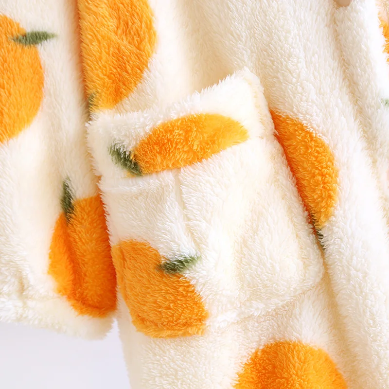 Bathrobe Robe Hood Thermal Cardigan Women Nightgown Flannel Autumn Winter Thicken Long Sleeves Hooded Robes Home Gown sleepwear