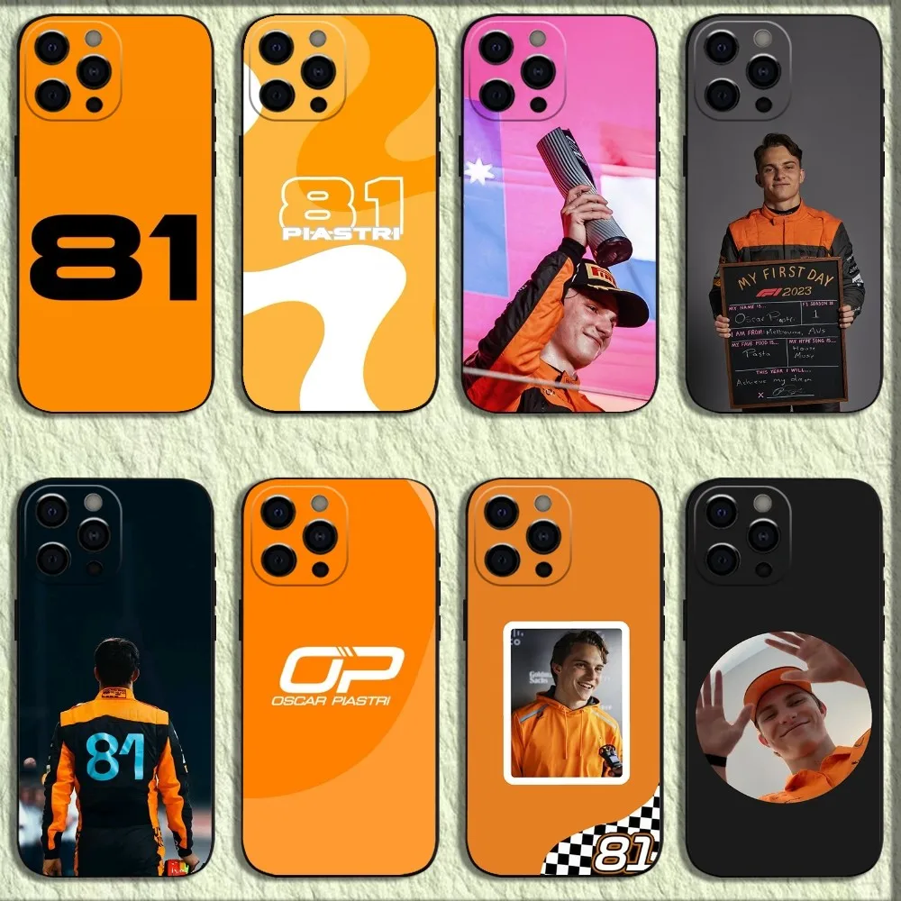 Racing 81 Oscar P-Piastri Phone Case For iPhone 16 15 14 13 12 11 Pro X XS Max XR Plus Mini Soft Black Cover
