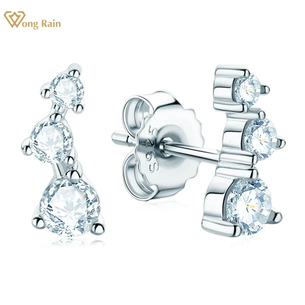 

Wong Rain Vintage 925 Sterling Silver VVS1 D Color Real Moissanite Diamonds Ear Studs Earrings Fine Jewelry With GRA Wholesale