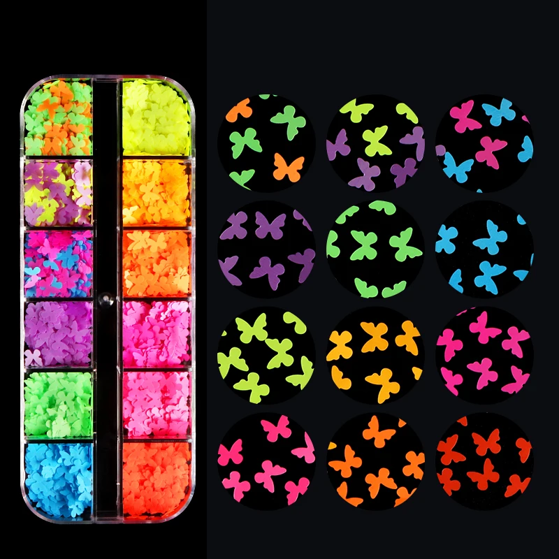 

Resin Filler Fluorescent Butterfly Sequins Colorful Glitter Flakes Epoxy Silicone Resin Mold Filling Keychain Jewelry Making Kit