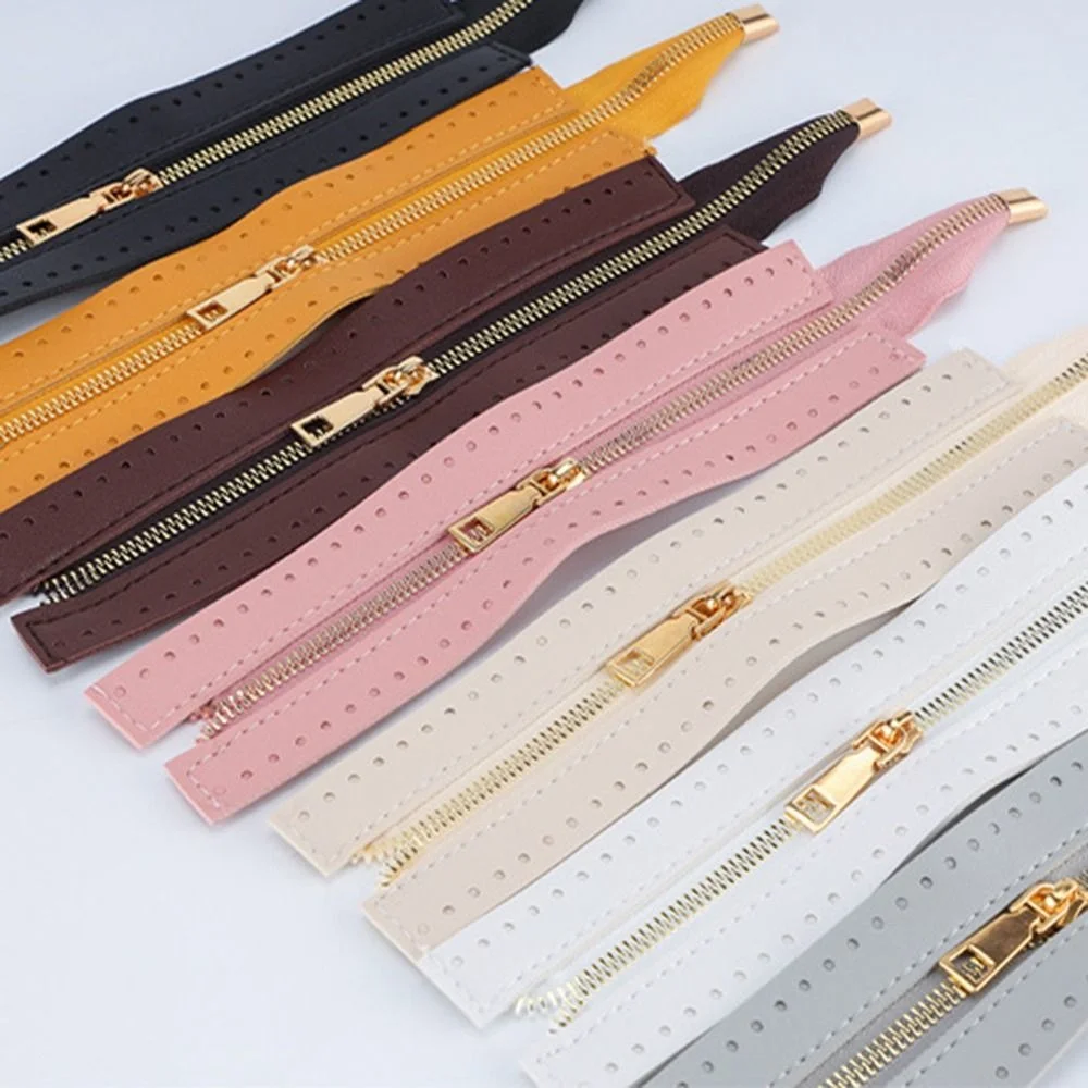 

24cm Replacement Woven Bag Hardware PU Leather Metal Zipper DIY Handmade Sewing Accessories For Handbag Clothes Shoes Supplies