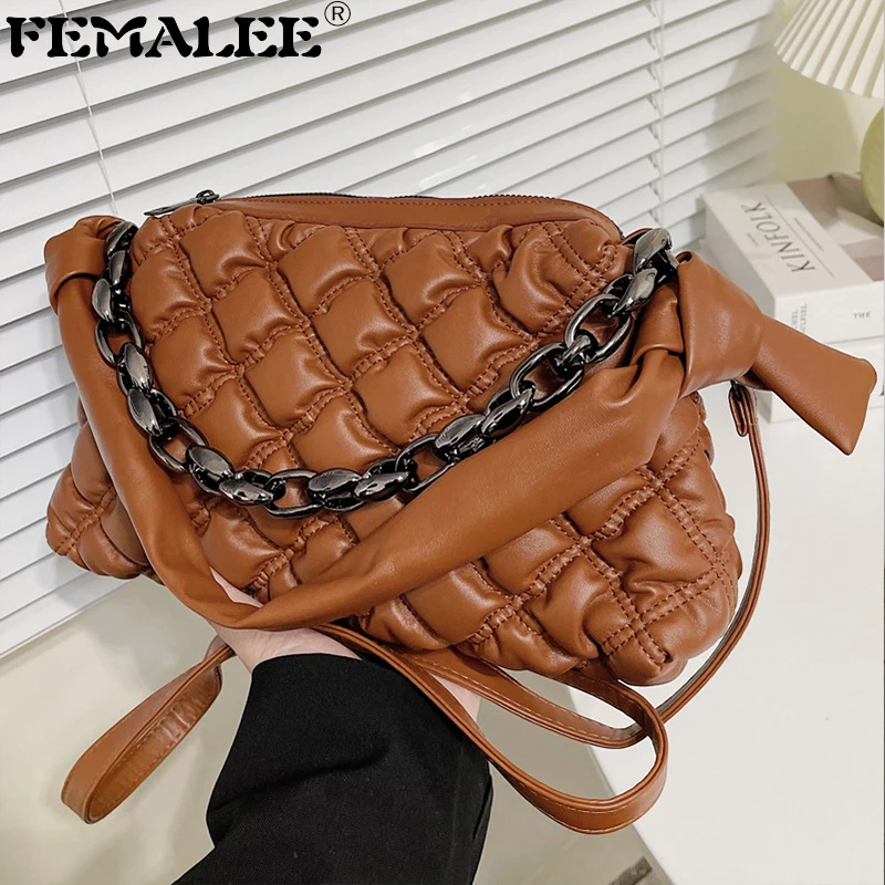 

Стеганые сумки-мессенджеры на плечо, роскошные мессенджеры с цепочкой в клетку с бриллиантами, однотонные кошельки и сумочки с рюшами