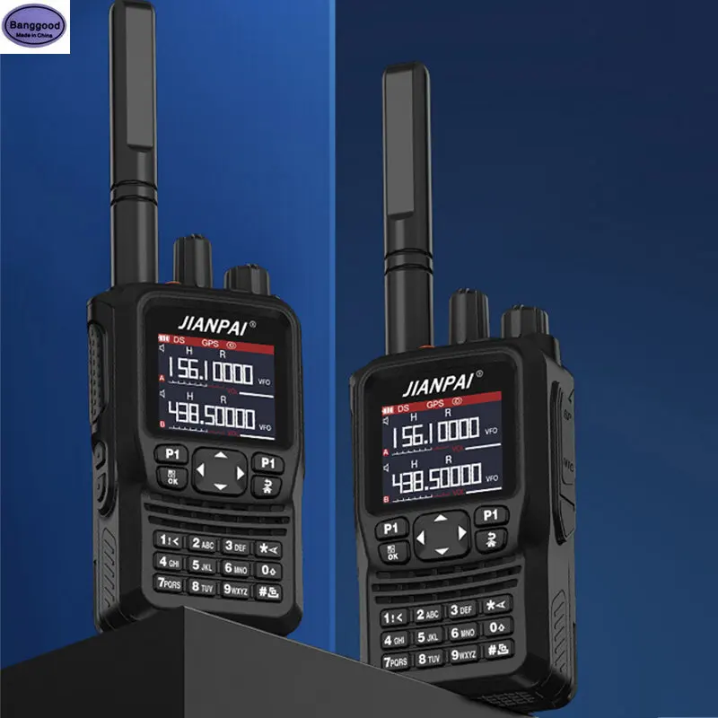 JIANPAI 8800 Plus 10W 5800mAh Walkie Talkie 16 Channel Dual Band High Power GPS Positioning Type-C Charging Waterproof Radio