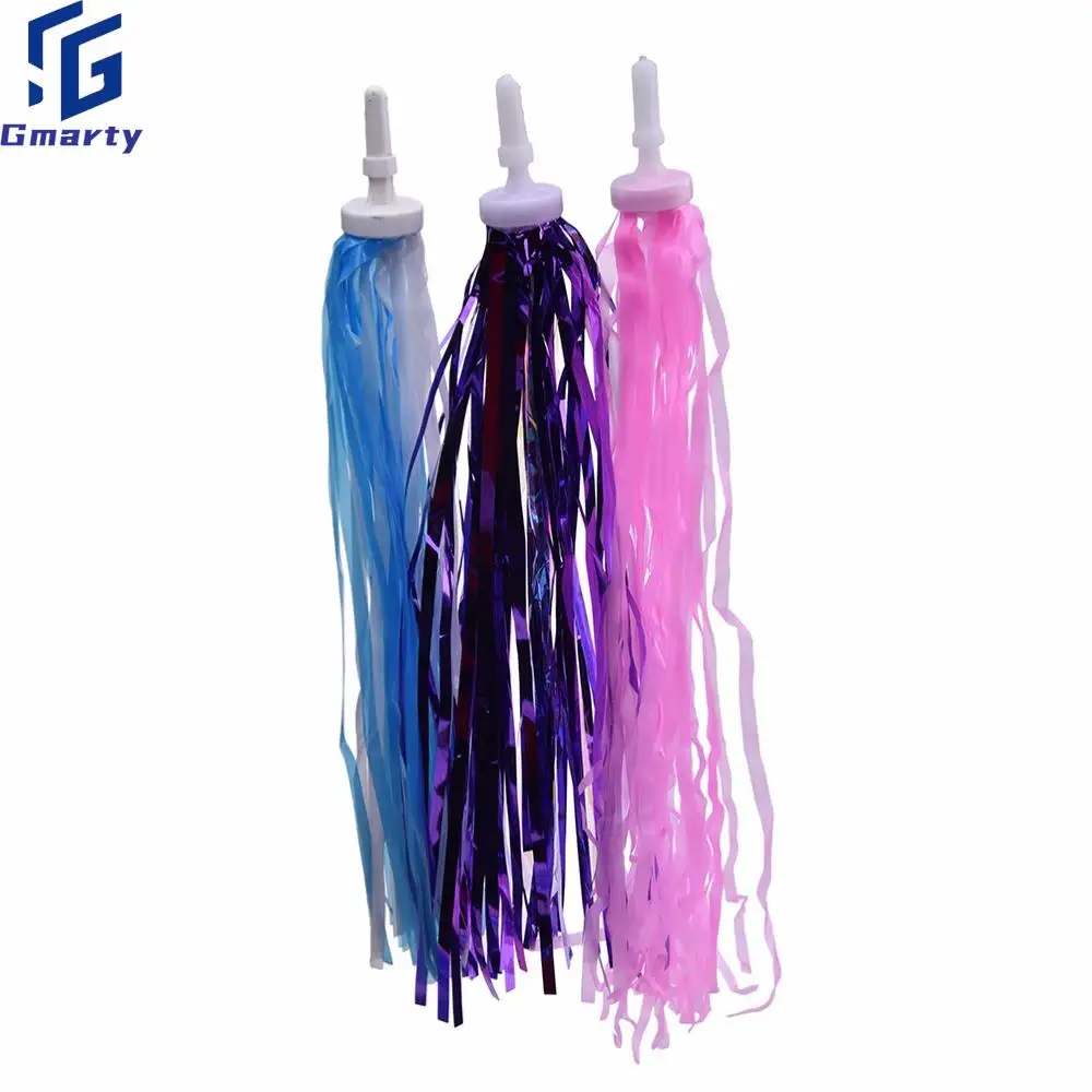 

3 Colors Bicycle Handlebar Tassel Bike Grips Decoration PE Streamers Tricycle Kids Girls Scooter not included Tasselsthe