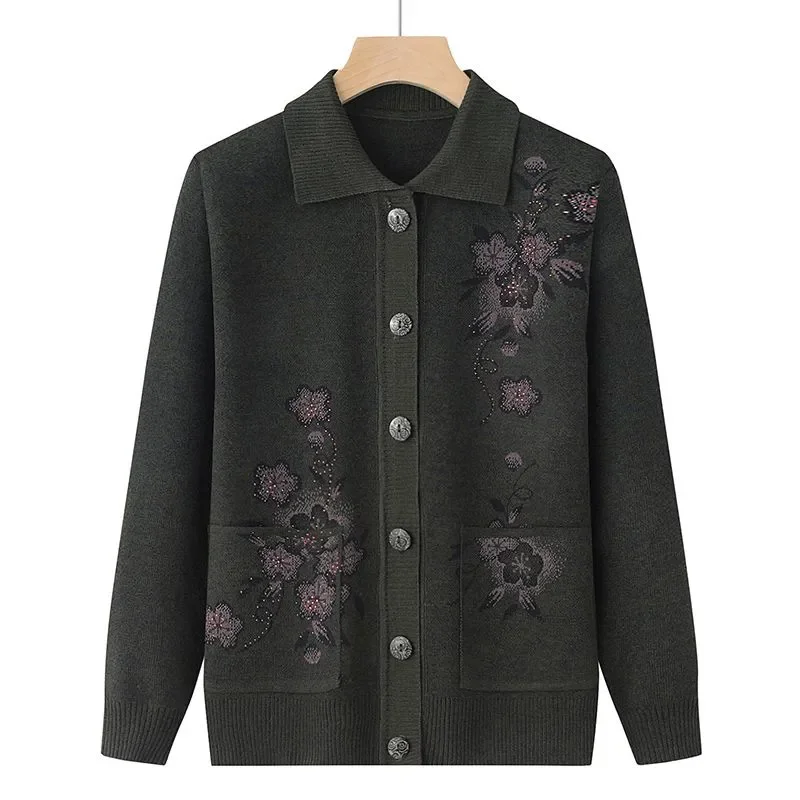 Весенне-осенний свитер с длинными рукавами женский кардиган пальто новый принт