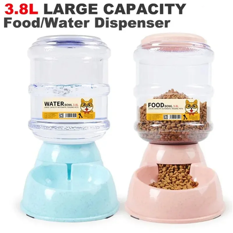 

3.8L Pet Dog Cat Automatic Feeder Bowl Large Capacity Dog Cat Feeding And Drinking Dog Water Dispenser Feeding Bowl Pet Supplies