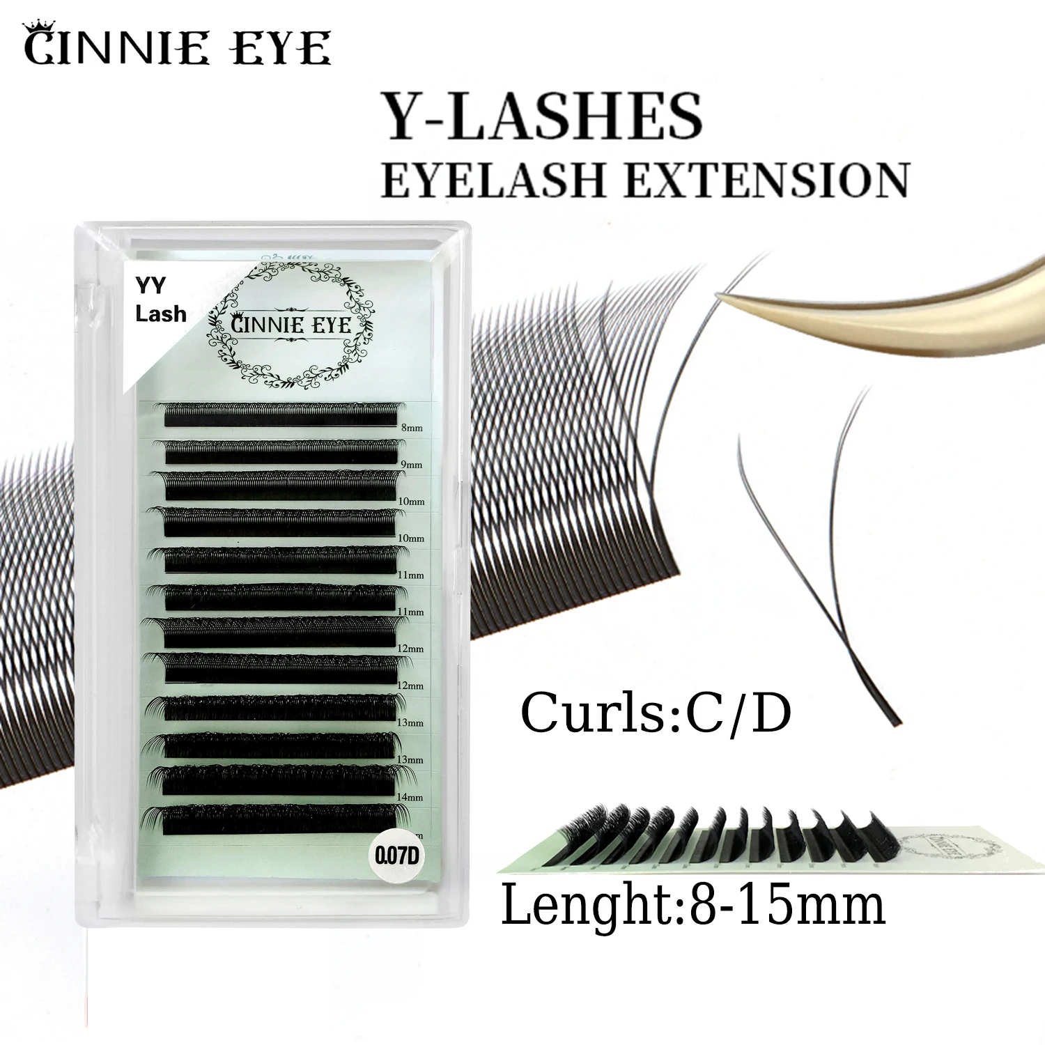 YY Lash Extensions Y Shape Volume Eyelash 3D Faux Cil Premade Fans Lash Cluster Makeup Classic Individual Eyelash Bundle CIlios