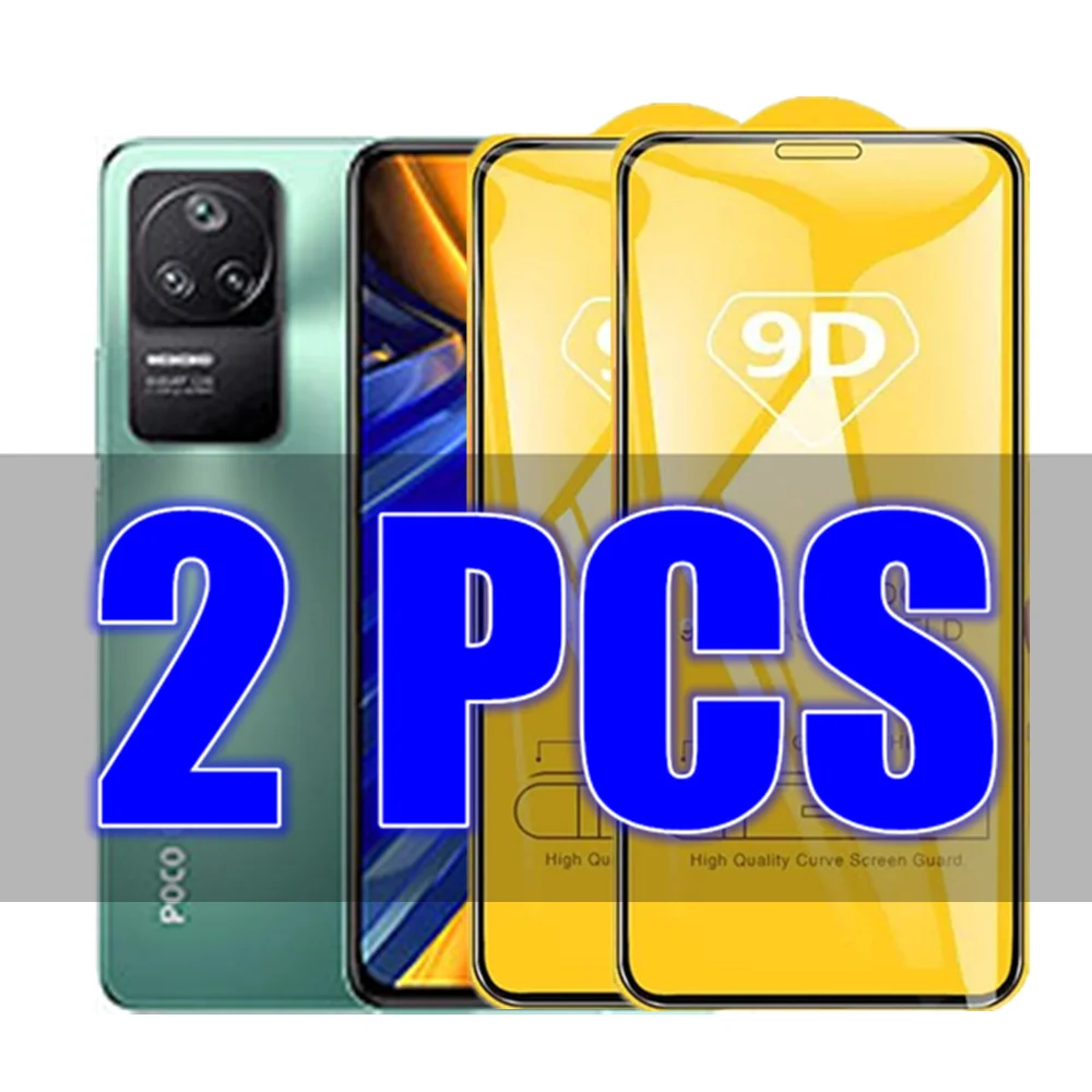 

PocoF4 2Pcs 9D Glass For Poco F4 5G Protector Protective Glass on the For Xiaomi Pocophone Little F4 GT F4GT Screen Protector