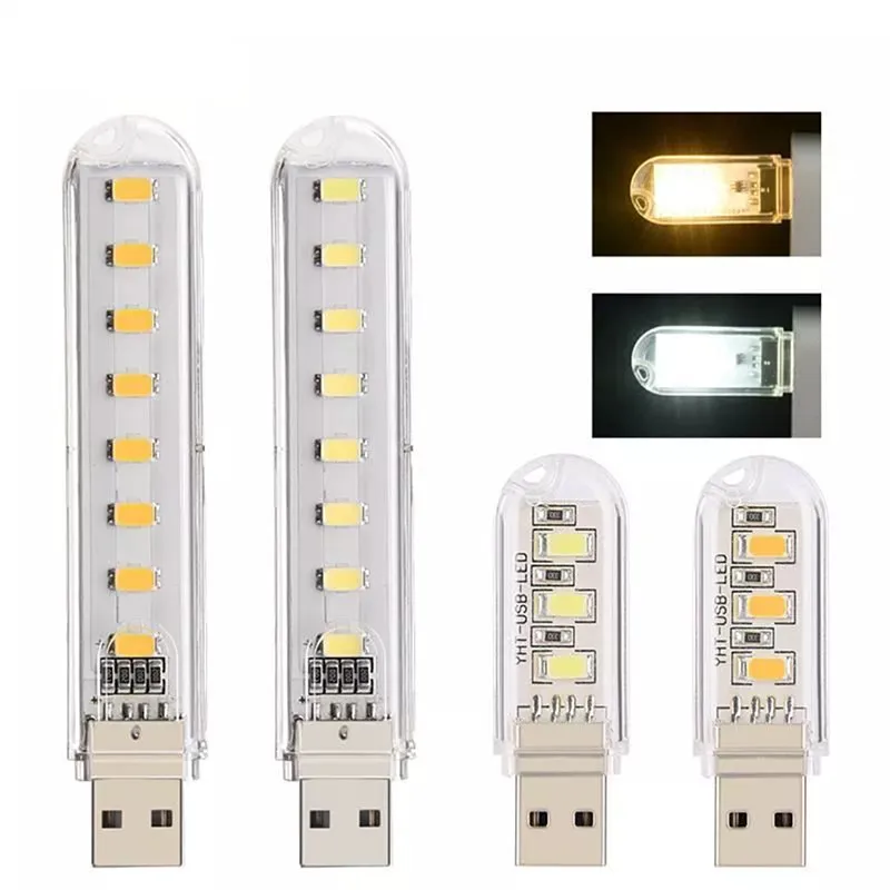 

USB LED Book Lights 3LEDs 8LEDs SMD 5630 5730 LED Bulb 5V Power Input White 5000-6500K Warm White 3000-3500K USB Night Light