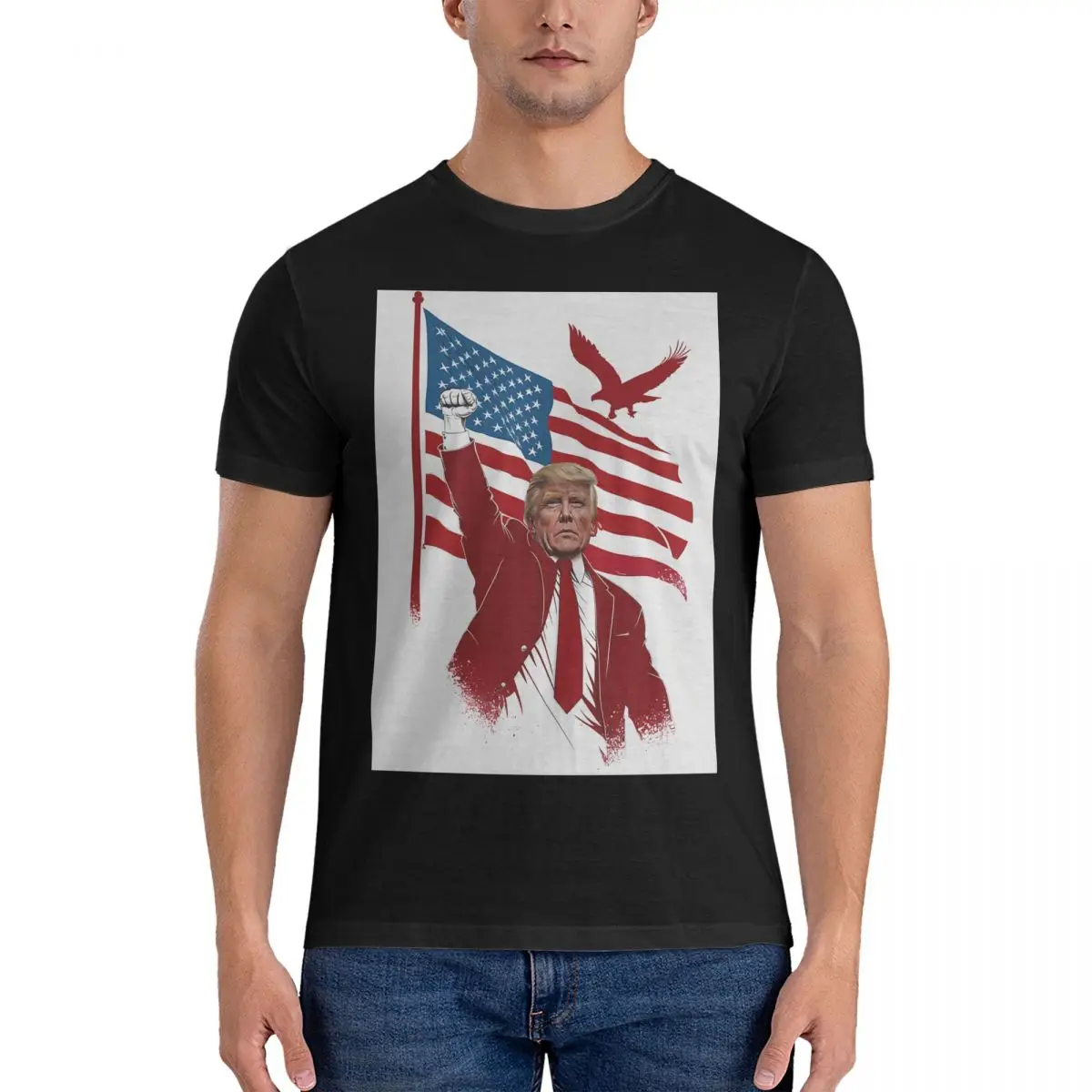 2024 Мужская футболка с попыткой убийства Дональда Трампа Забавные футболки