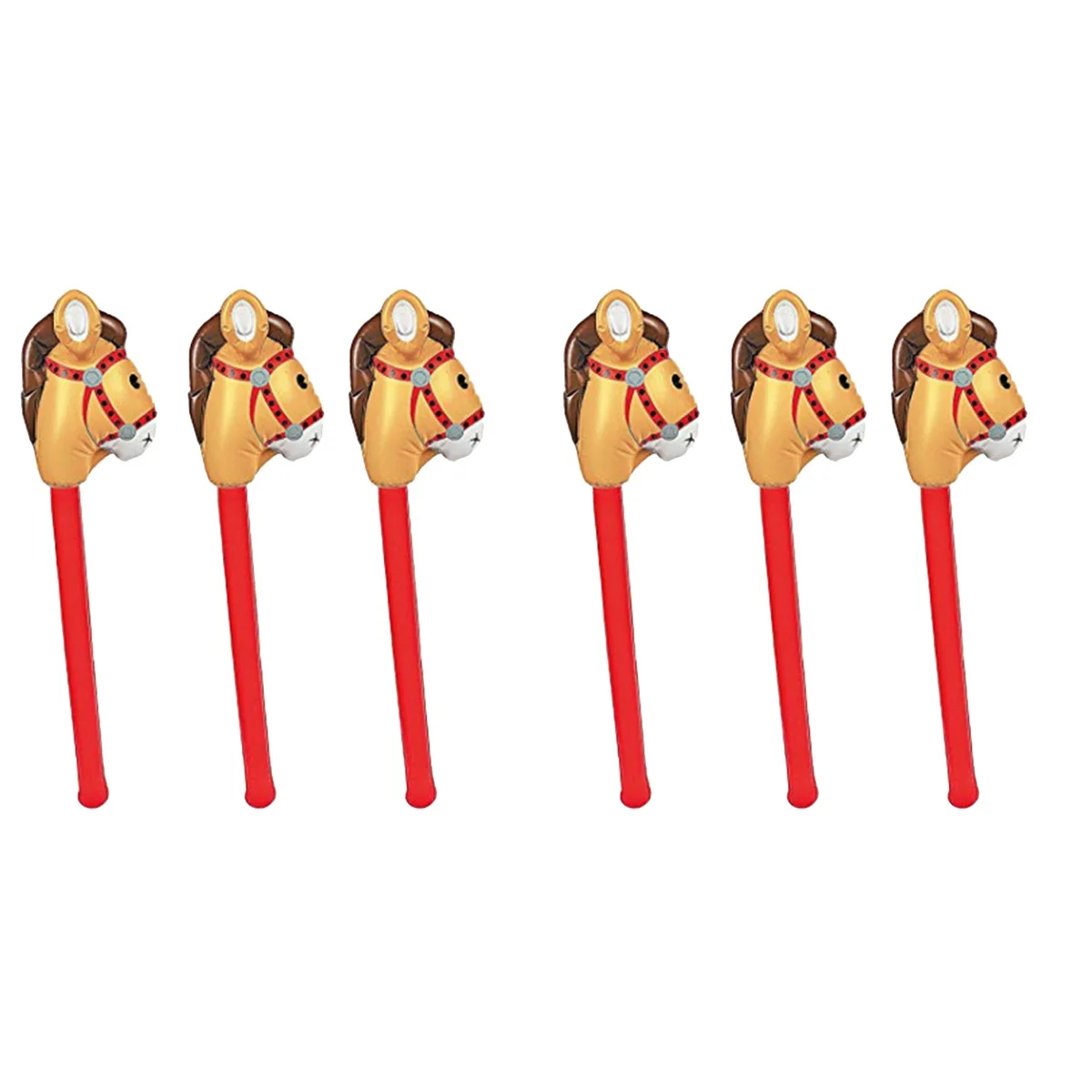 

6 Pcs Inflatable Toys Kids Animal Long Stick Horse Theme Party Supplies Child