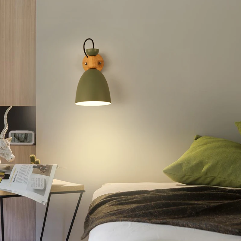 

Настенный светильник в скандинавском стиле, светодиодное бра, простой деревянный креативный настенный светильник для коридора, комнатное украшение для гостиной