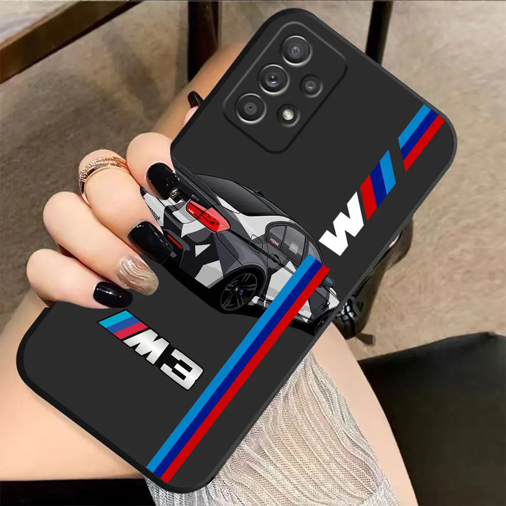 Case For Samsung Galaxy A91 A14 A73 A72 A71 A53 A52 A51 A42 A33 A32 A22 A21S A715F A52S A22S 4G 5G Case Luxury M3-BMW Sports Car