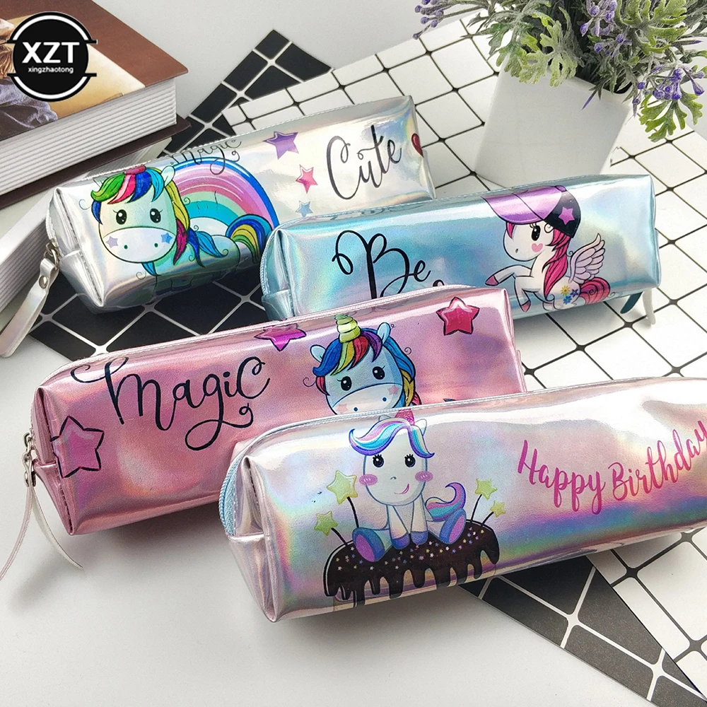 

Unicorn Pencil Case Laser Cute Pencil Bag for Girl Pencilcase Stationery School Supplies Waterproof Box