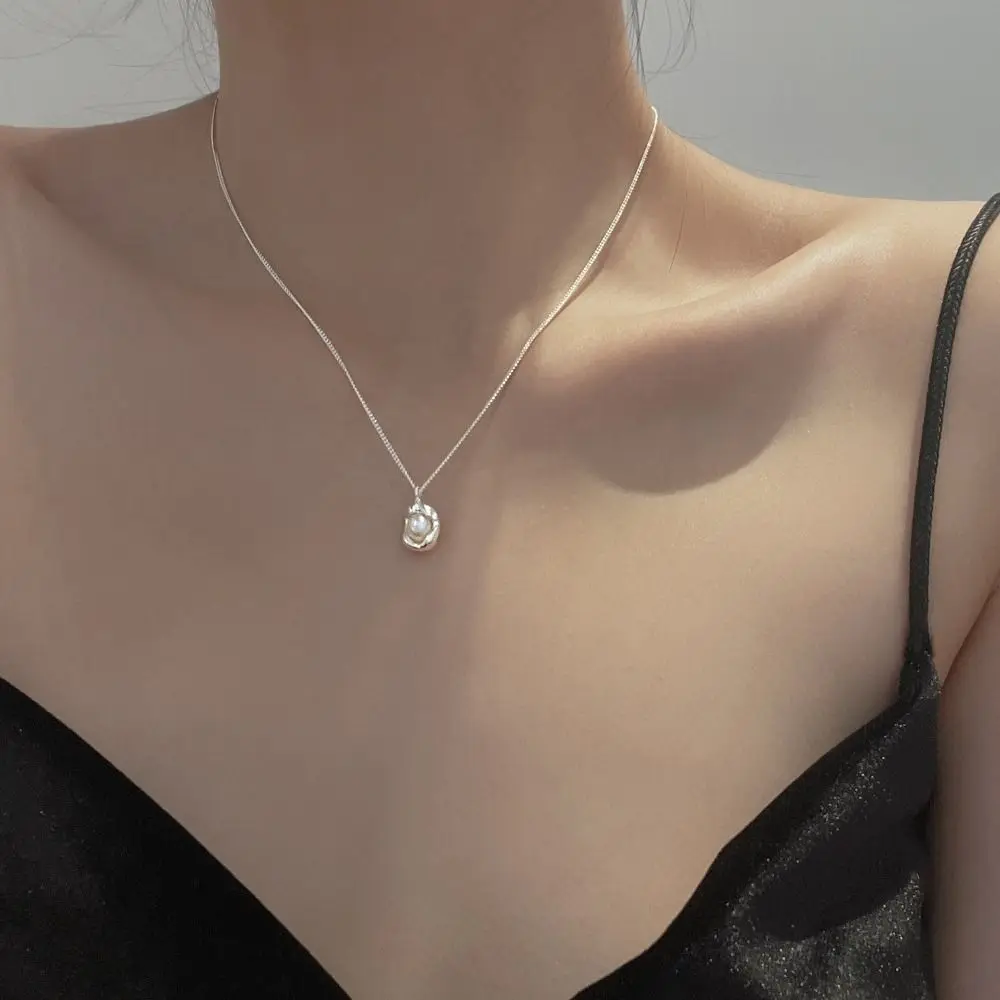 

Simple Pearl Pendant Necklace for Women Couples 2023 Trendy Elegant Clavicle Chain Jewelry Accessories Best Gifts
