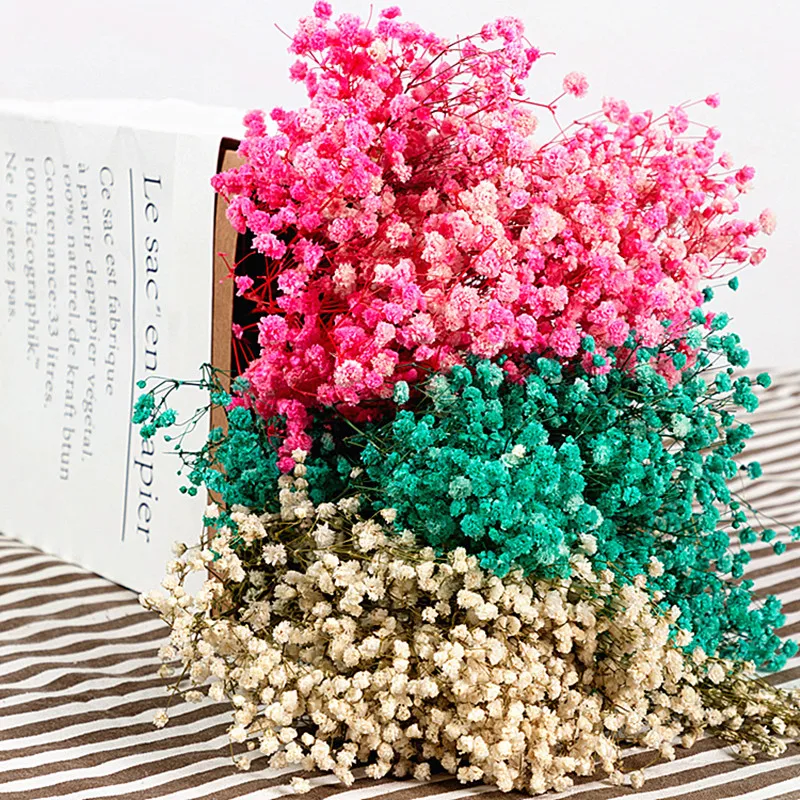 

Dried Gypsophila Baby Breath Flower Bouquet Valentine's Day Gift Wedding Party Decoration Preserved Paniculata Diy Home Decor